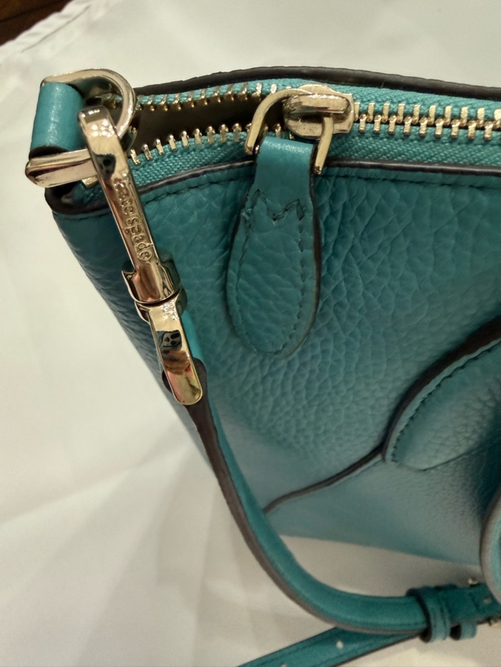 Kate Spade New York Turquoise Leather Satchel - Picture 9 of 10